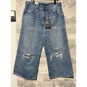 Levi’s High Water Wide Leg Jeans Pants Ladies 31 ~ 12 NWT Distressed